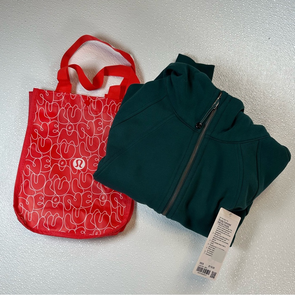 NWT 🍋 Lululemon Scuba Oversized Half-Zip Hoodie Storm Teal‎ Size XS/S